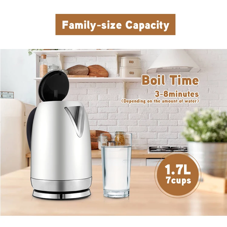 Everich Tea Kettle 1.7L Stainless Steel Electric Thermo Whistling Coffee Kettle