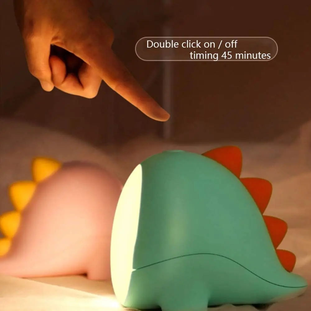 Китайский производитель силиконовая Лунная лампа заряжаемая Светодиодная динозавра детский ночник с выключателем USB в спальне портативная