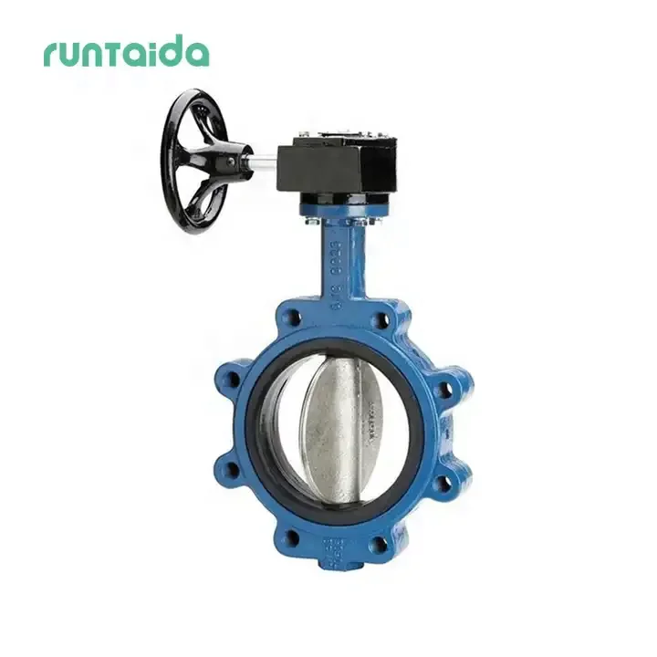 10 inch 12 inch DN200 worm gear manual ductile iron wafer lug type fully-lugged lever operated butterfly valves