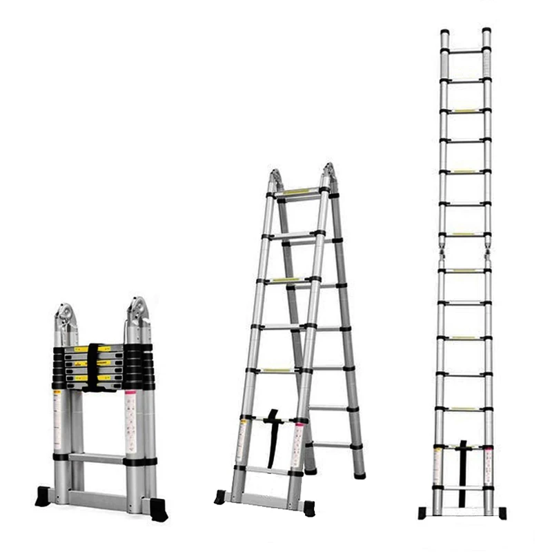 EN131 3.2M Durable Aluminum Compact Folding Ladder Foldable Warehouse Multipurpose Ladder