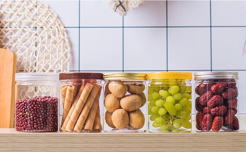 Custom 250ml PET Plastic Honey Storage Jar with Lids Empty Packaging Container for Cosmetics Food Cream Large Candy Jars