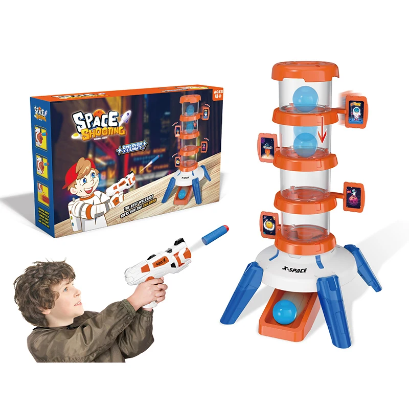 Kids indoor sports soft bullet foam dart windmill rotation gun toy shooting target