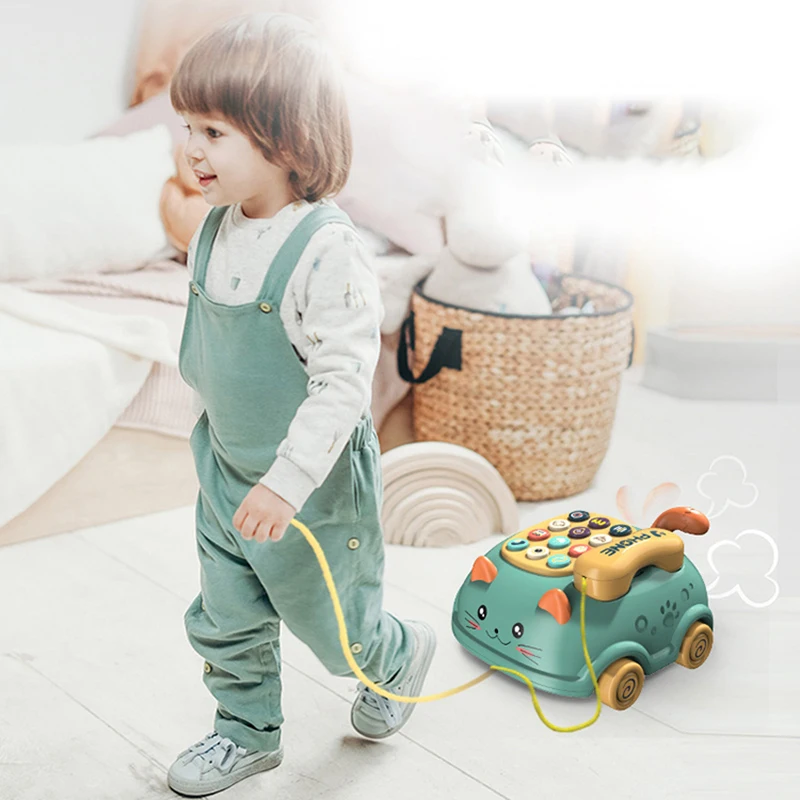 Wholesale Multifunctional Educational Toys Button-Pushing Telephone With Music Educational Toys For Kids Learning