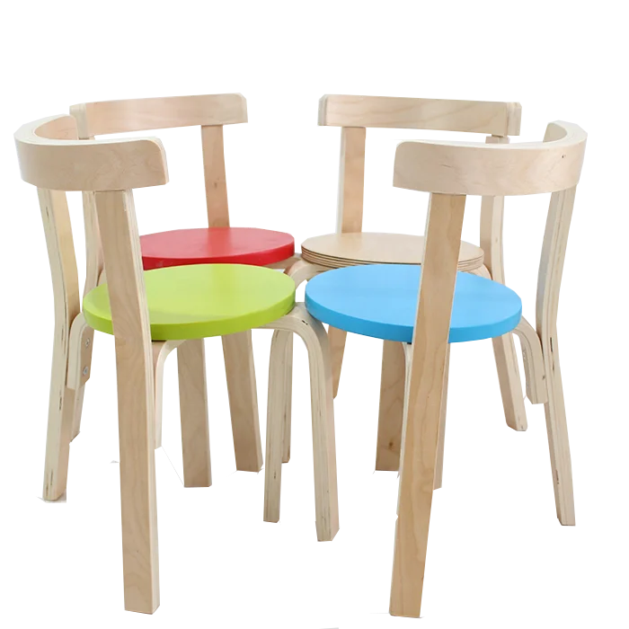 Round back children solid wood chair sturdy and durable children chair nursery study table with  chair
