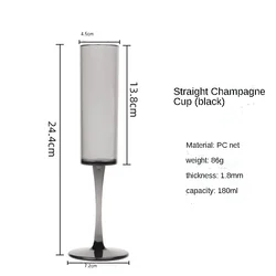 Acrylic champagne glass cocktail red wine glass bar place pc black straight-up acrylic champagne glass