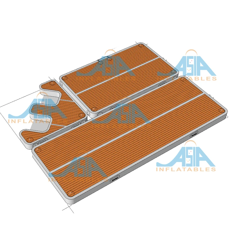 Protection Inflatable Floating Platform Sea Island/ Pvc Floating Swimming Dock Platform Inflatable Water Platform