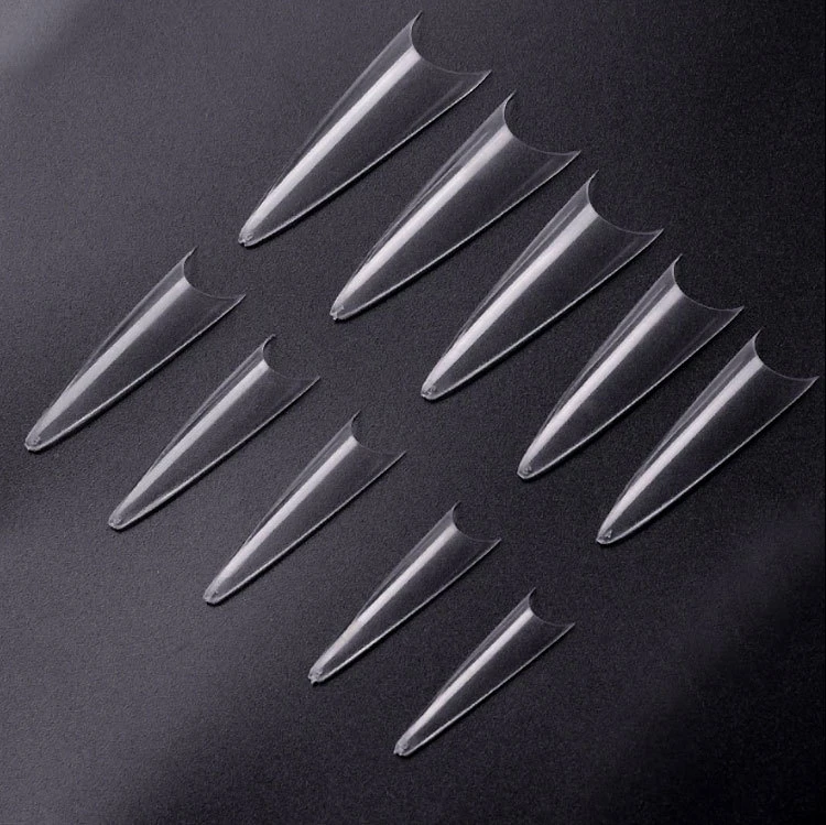 acrylic false  unas acrilicas transparent nails art artificial 600pcs stiletto sharp nail