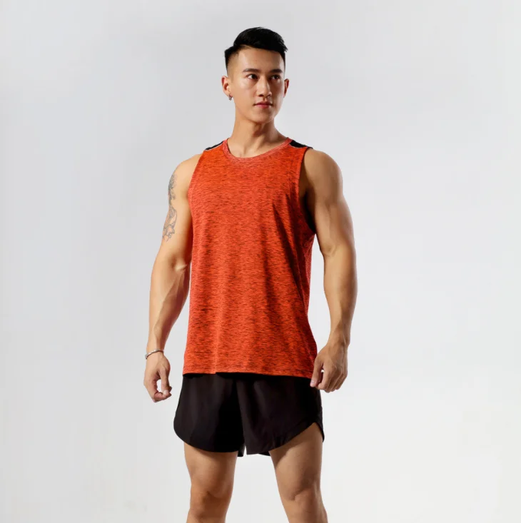 Men Gym soft fabric with strip tank tops Wholesales cheap quick dry vest New design Customs logo tops