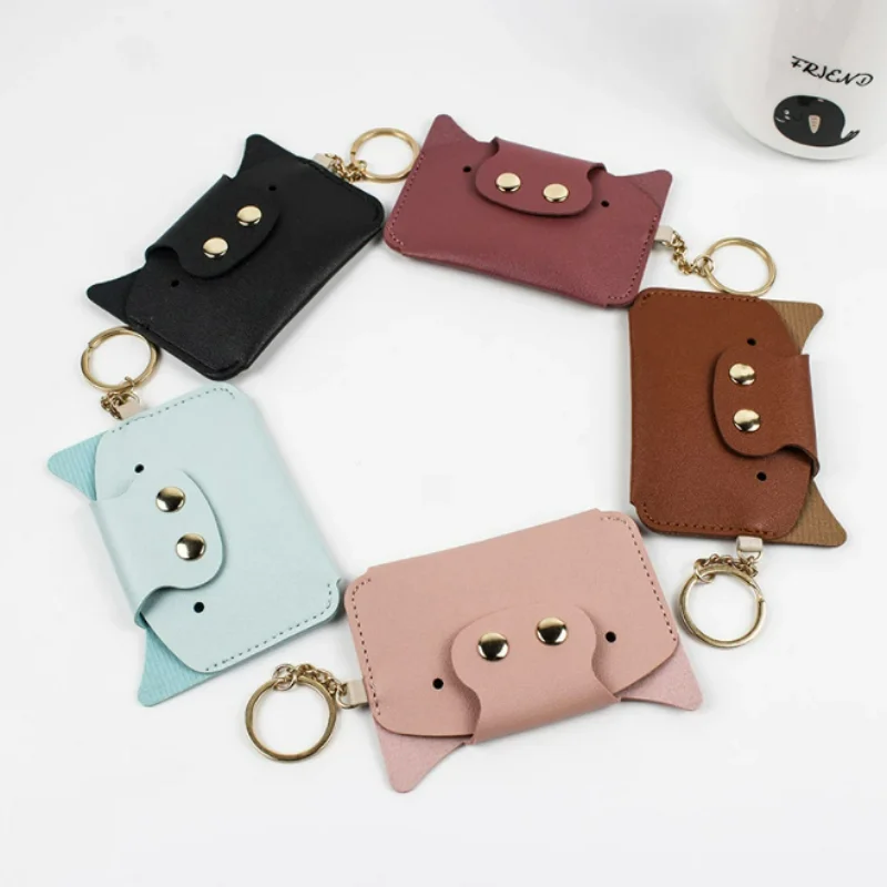 Ready to Ship Pig Shape Mini Coin Purse PU Leather Keychain Small Stylish Luxury Coin Pocket Wallet