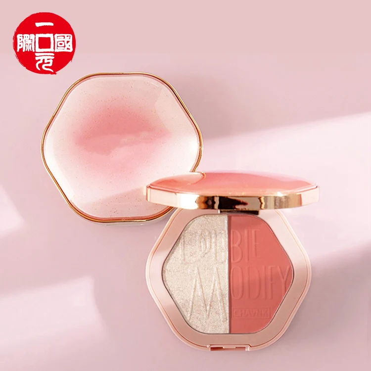 
Горячая Распродажа хайлайтер палитра пудры 2 вида цветов, блестящее лицо, Блеск Макияж контур тени для век порошок красота 