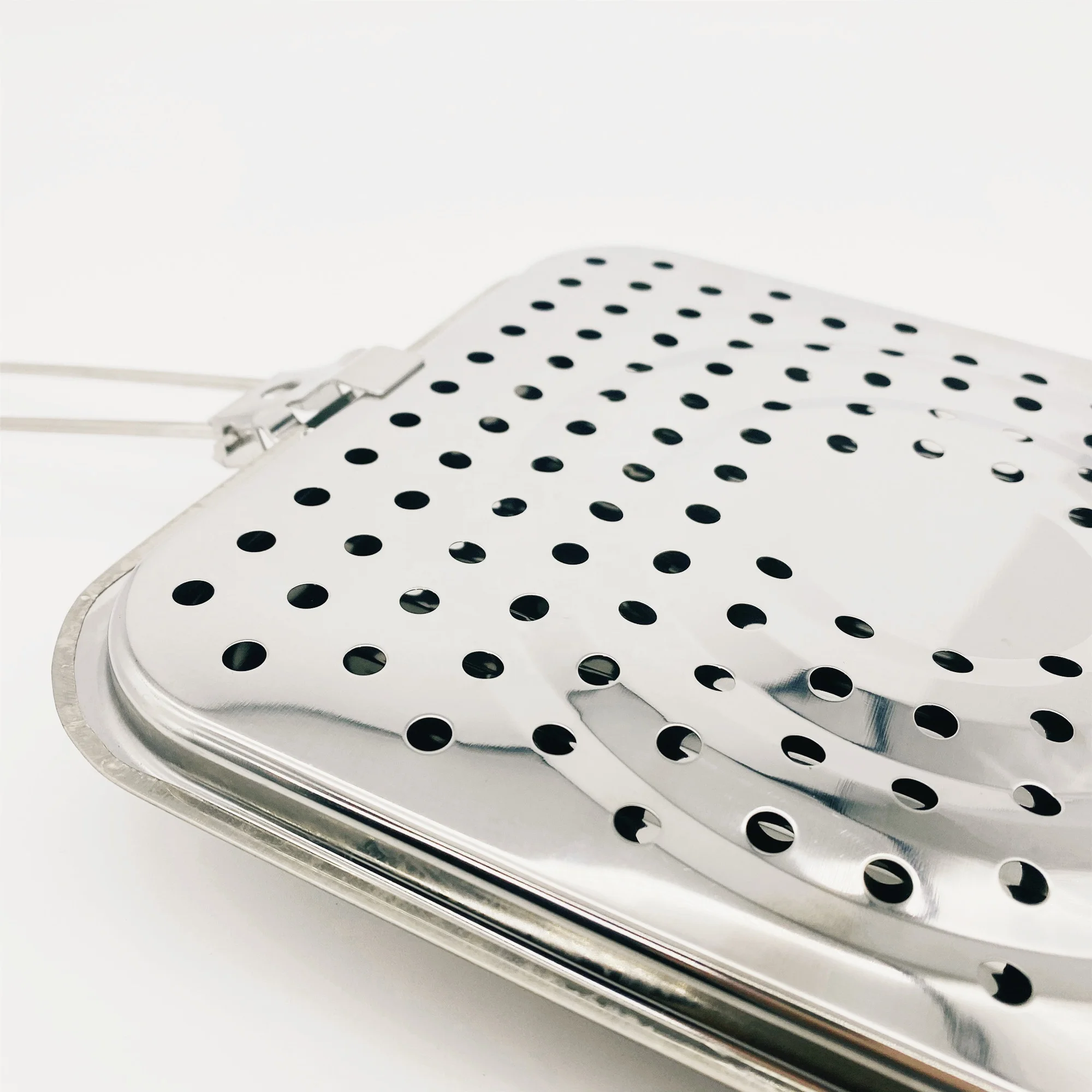 
430 Stainless Steel Folding Handle Double Bottom Grill Toaster Heat Diffuser Reducer Flame Guard Simmer Plate 