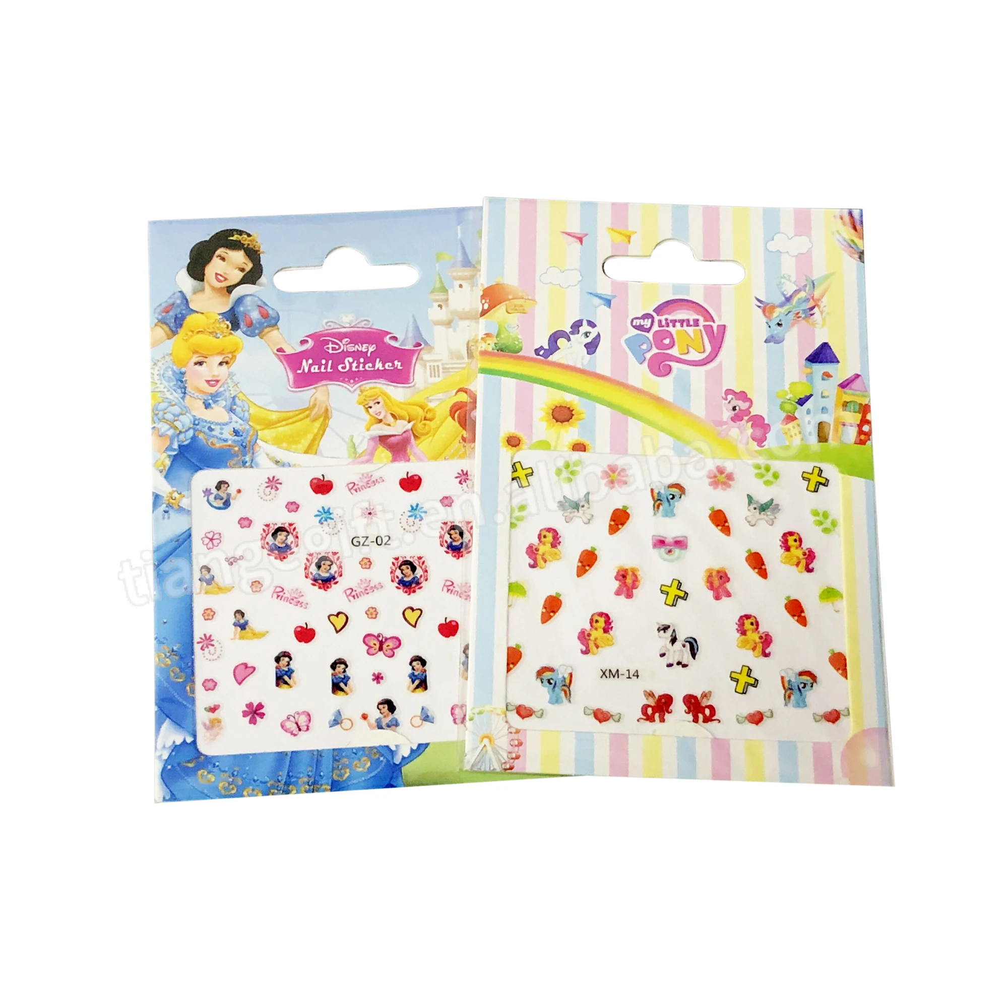 Custom colorful 2D/3D cartoon nail art stickers nail for kids