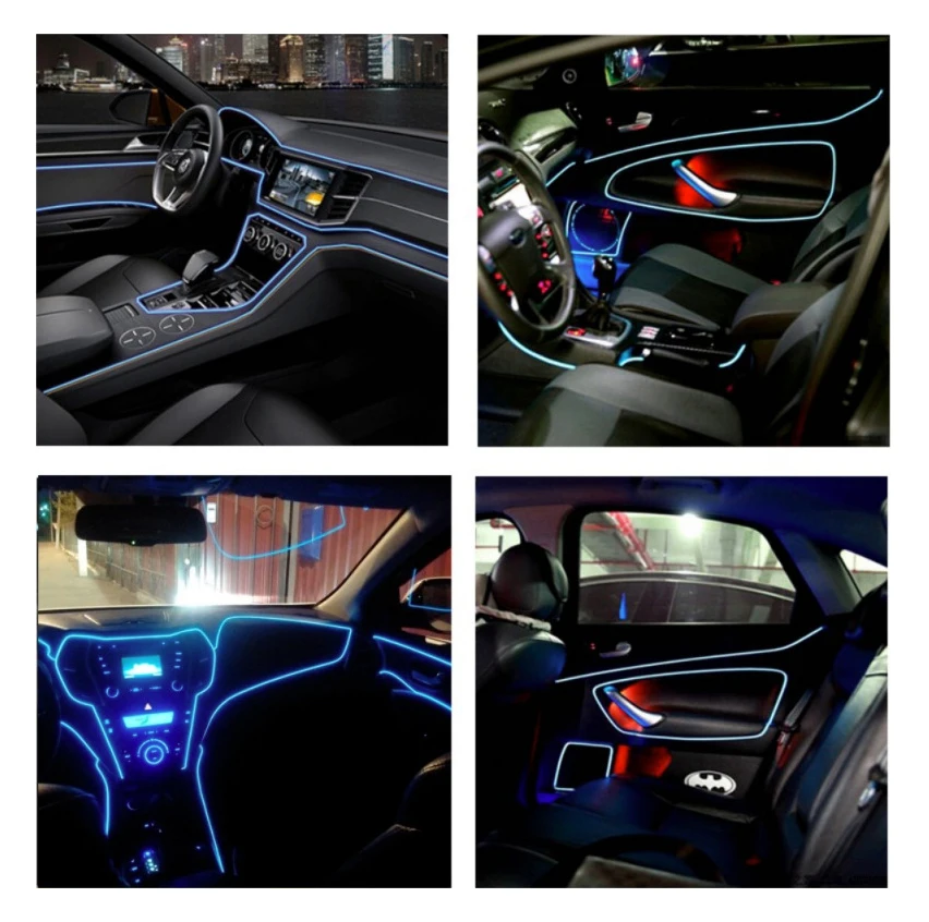 2.3mm 5 meter EL wire Neon rope craft light strip low price cuttable Interior decoration atmosphere light for car using