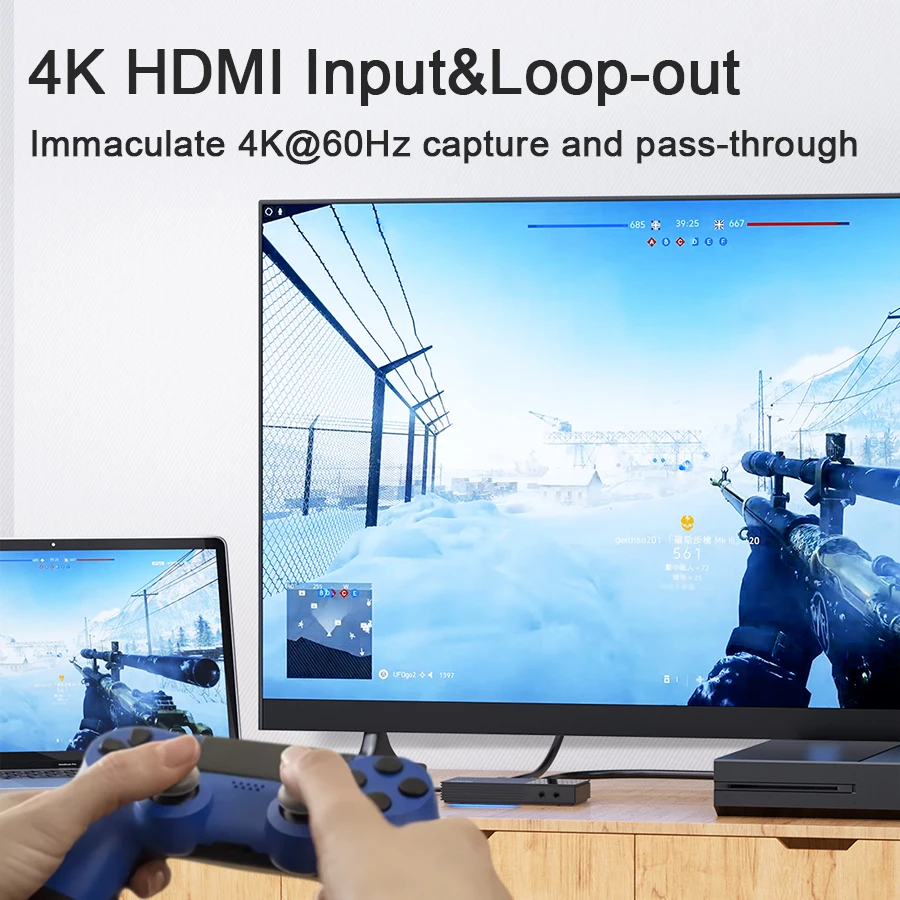 5 in 1 Game HDMI Capture Card with USB3.1 Gen1 Type C Port for Camera/ Mobile Phone/ Laptop/ Computer