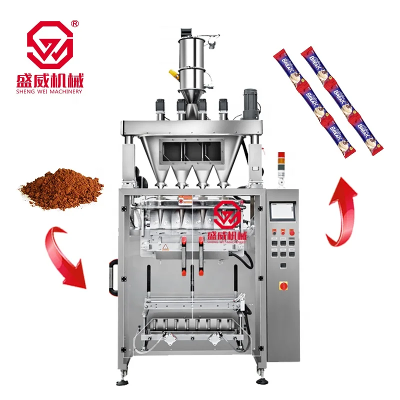 Shengwei Machinery multi-lane cocoa stick shaped pack powder sachet  bag feeding packing machine