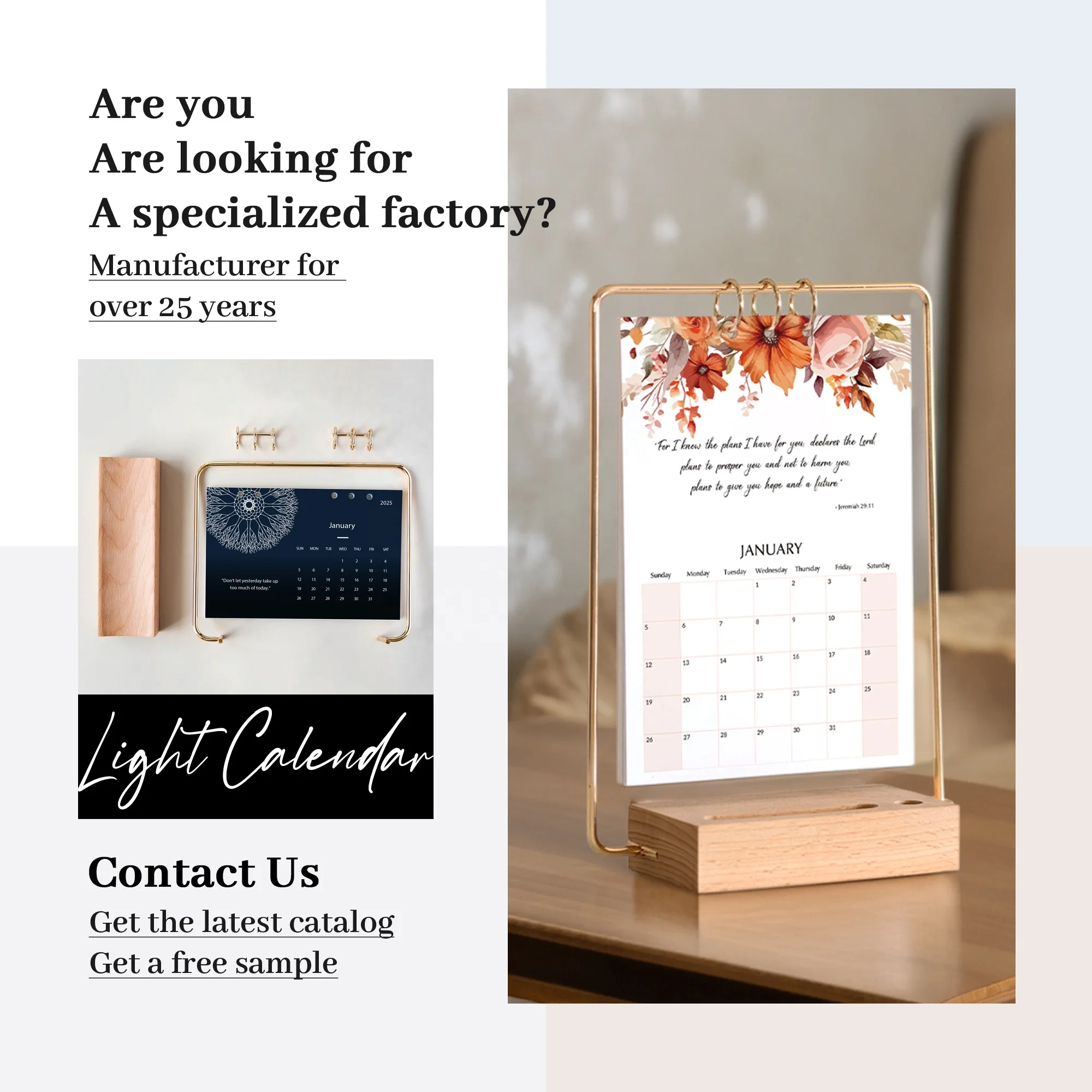 New Design 52 Weeks Planners Customized Office Gift Agendas Business Organizer English Logo Seed Paper Desktop Monthly Calendars
