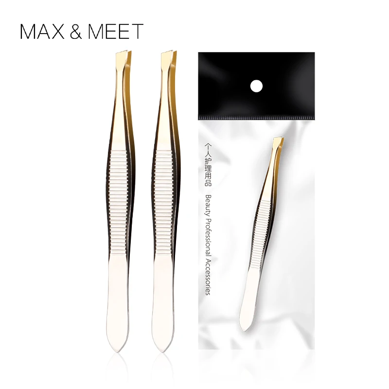 Lower MOQ  Fast Customized  Smart Private Label Silver  Gold Eyebrow  Tweezers