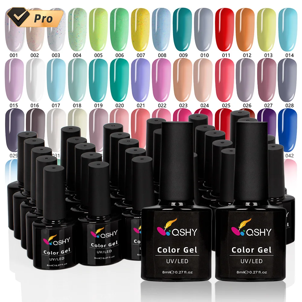 QSHY Custom Logo Private Label Wholesale Nail Art Soak Off UV LED 4114 Colors Resin Gel Nail Polish