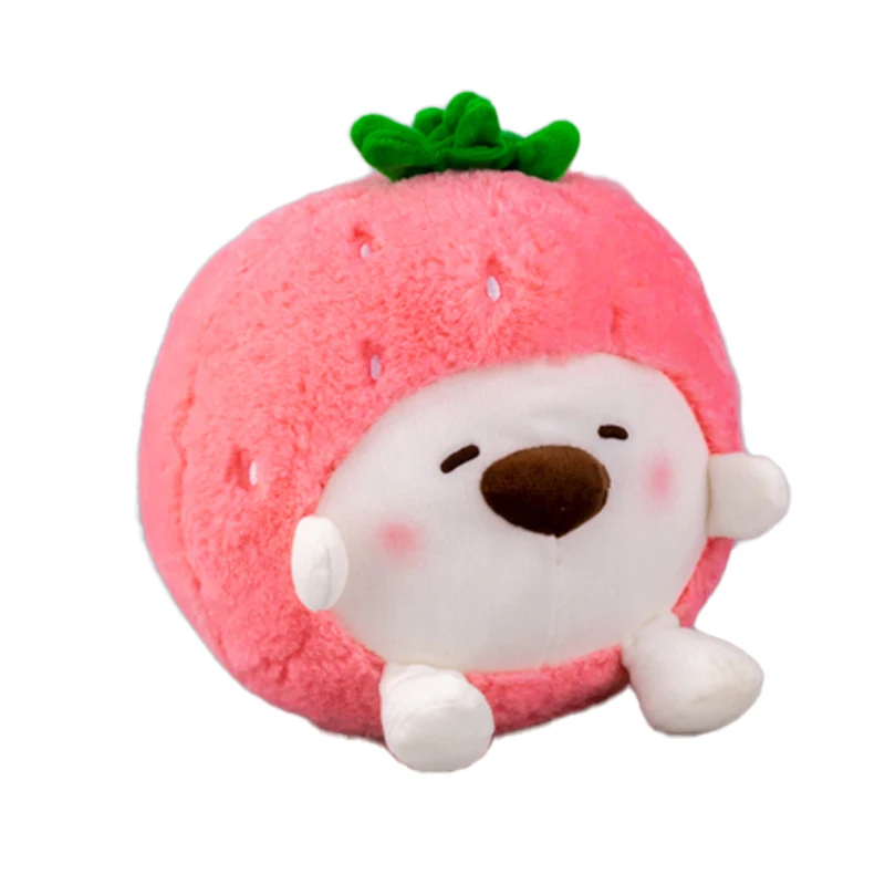 Ledi Wholesale Brinquedo 7 Inches Strawberry Glutinous Rice Bear Plush Toy New Animal Pillow Soft Toy Custom Kids Stuffed Toys