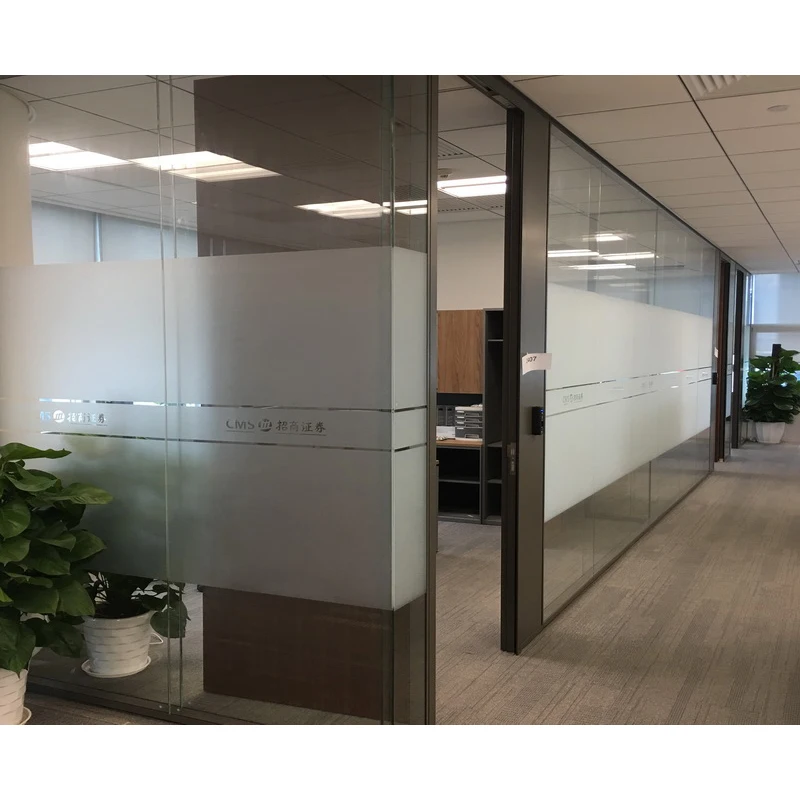 Hot Selling Frameless Office Screens & Room Dividers transparent Office Glass Partition with Acoustic Glass Offical Door
