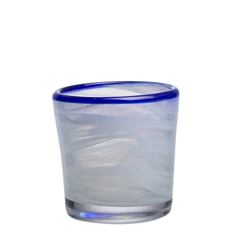 
White and Blue Custom Novelty Antique Solid Color Glass Vase 