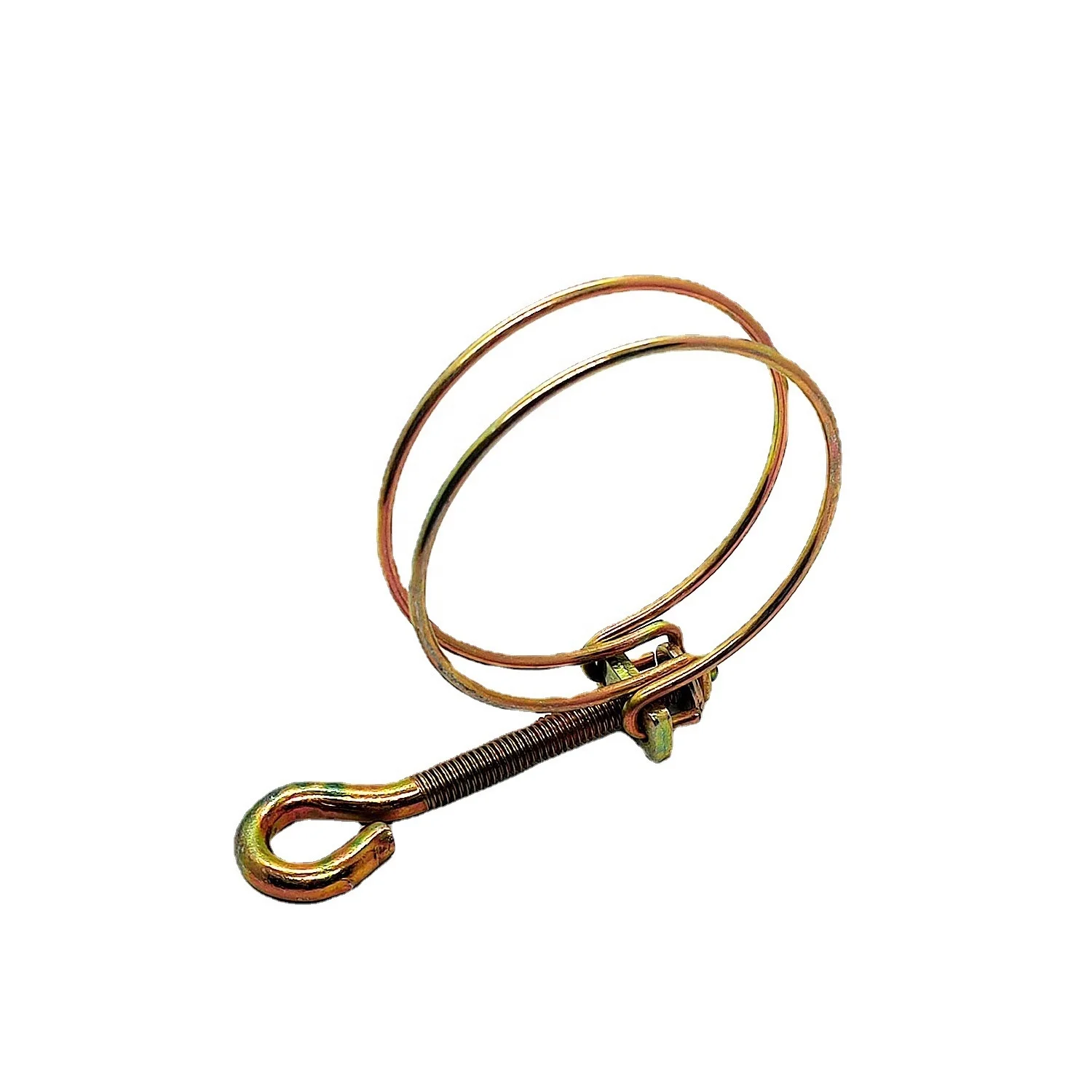 Factory Supply Adjustable Galvanized Steel Double Wire Hose Clamp Fire Hose Clamp with Spring Pipe Clamp