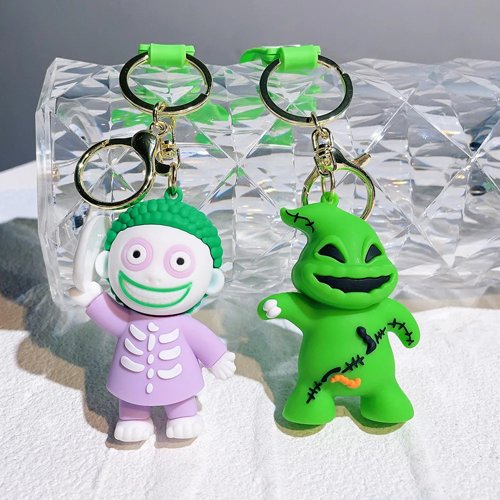 3D Rubber The Nightmare Before Christmas Key Chain Jason Pendant Key Chain Halloween Lanyard Anime Keychains Promotion Car Gift