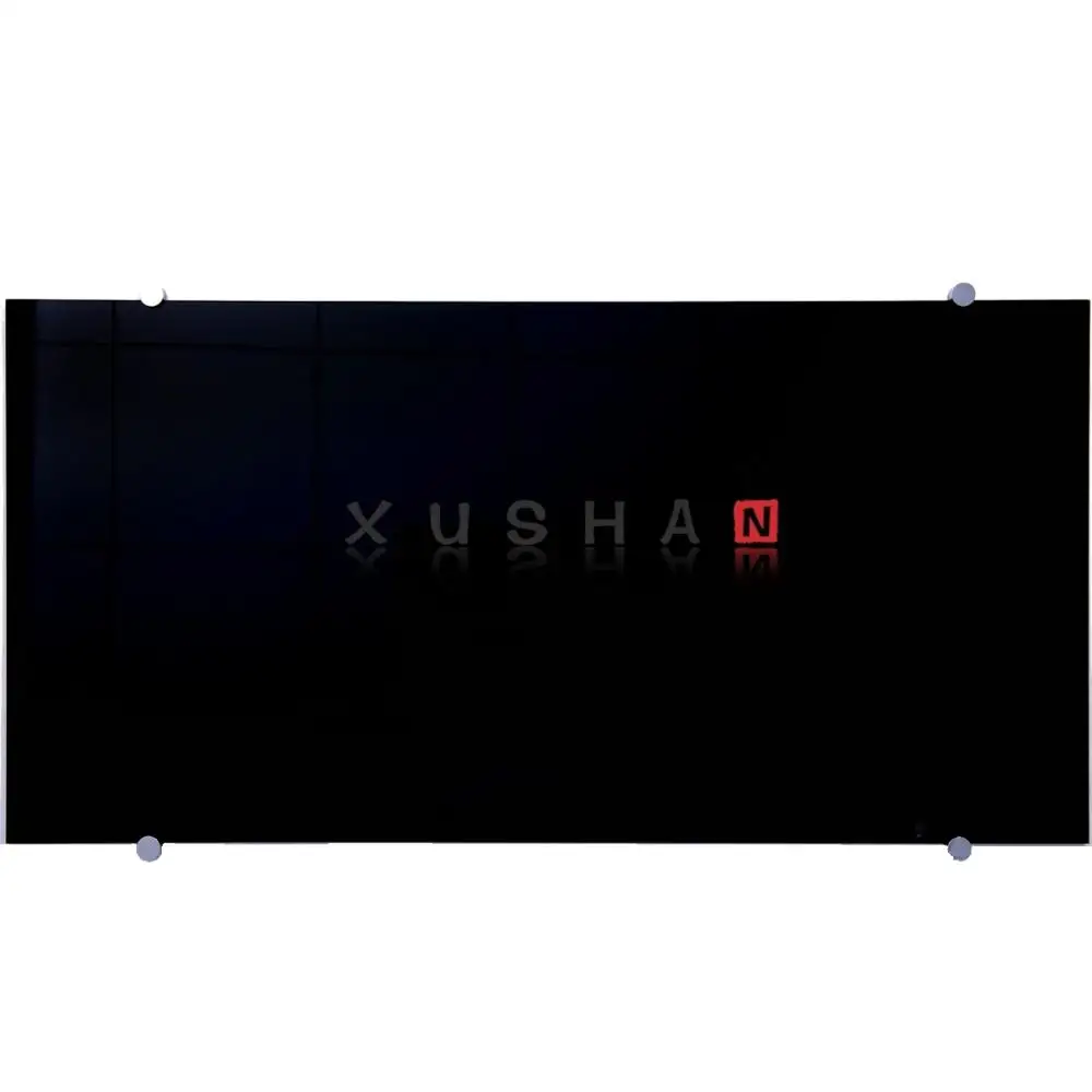 Customized Wall Mounted Magnetic glass white board With Glass Clamp installed