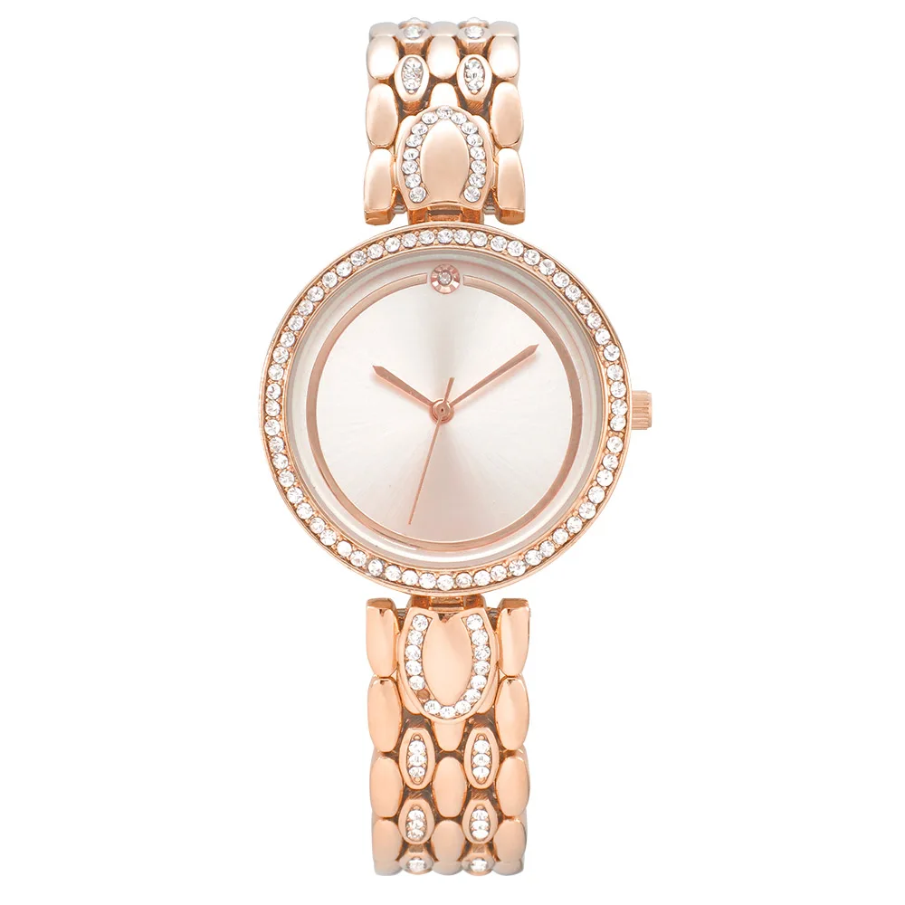 classical design ladies fashion watches with mental strap crystal stone women wristwatch oem