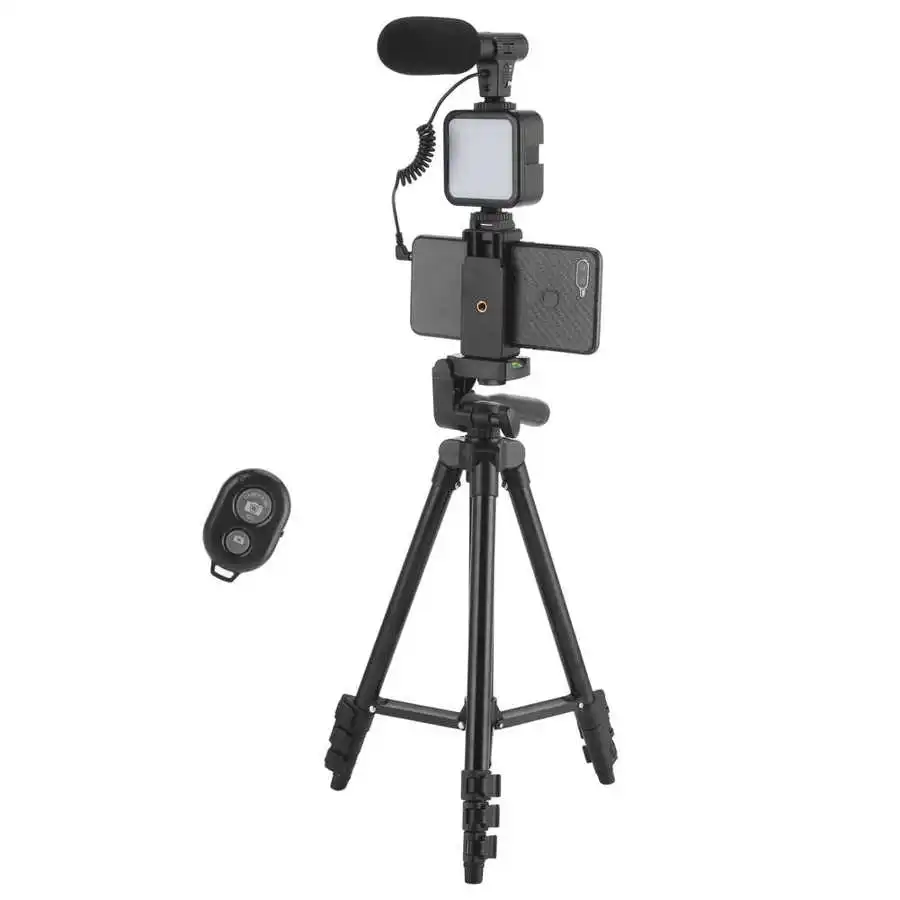  KIT-05LM Vlog съемки наборы фотостудия костюм с микрофоном светодиодное заполняющее освещение для регулируемый штатив-Трипод камеры