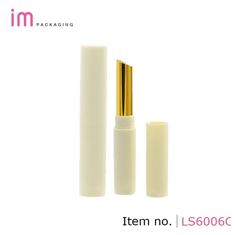 wholesale custom logo small lip stick tube clear round shape empty white lip balm container tube packaging