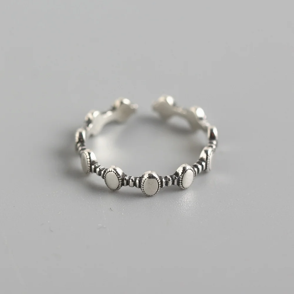KRJ0282 S925 Sterling Silver INS Style Ring Personalized Versatile Trendy Index Finger Ring Tail Ring Female
