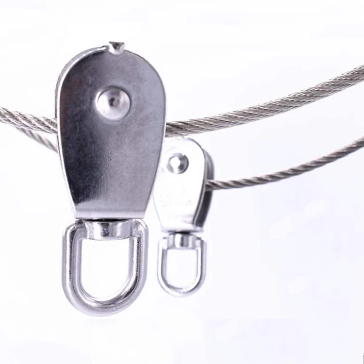 In Stock Wire Rope Hanging Pulley Wheel 304 Stainless Steel M15 Single Pulley Block