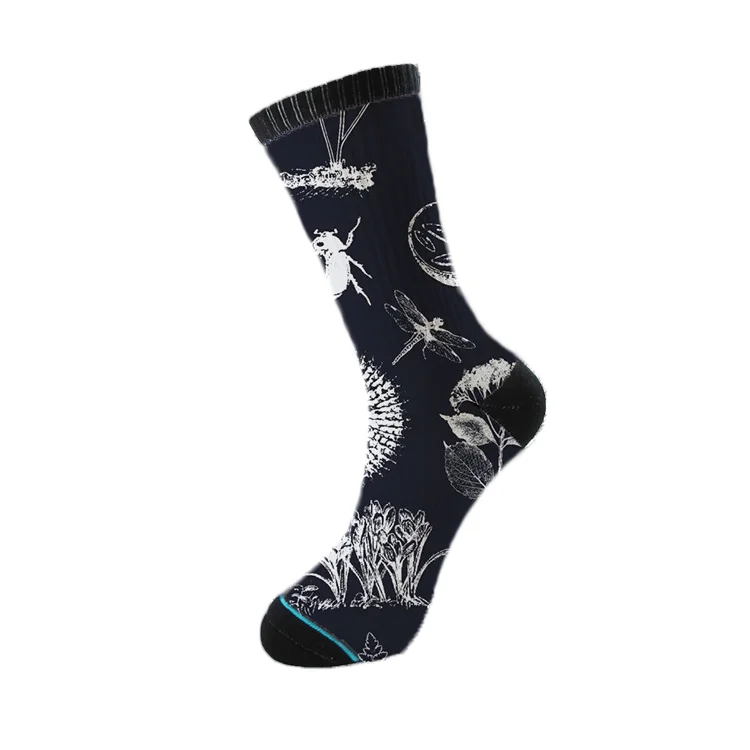 
Customize White Sublimation Blanks Anime socks 3d floral digital printed men custom printed socks 