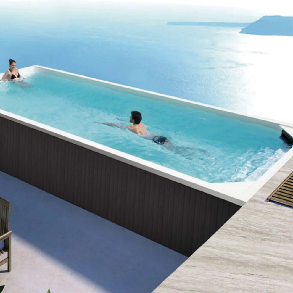 Outdoor Jacuzzii Pool Pvc Acrylic Outdoor Spa Swimings Pool Outdoor Rectangular Metal Frame Swimming Pool