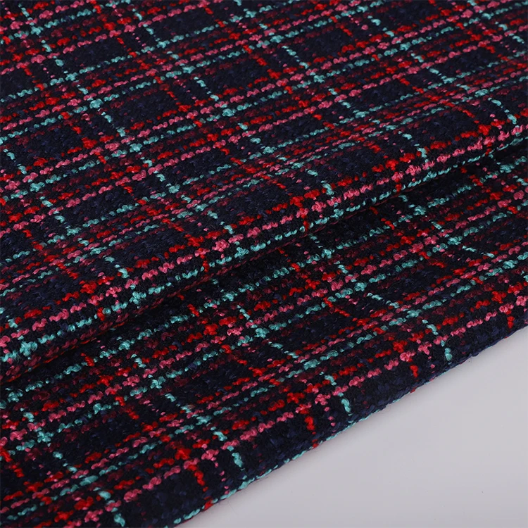 Manufacturer Hot Sale 375G 100% Acrylic Tweed Clothing Suit Tweed Acrylic  Fabric For Garment