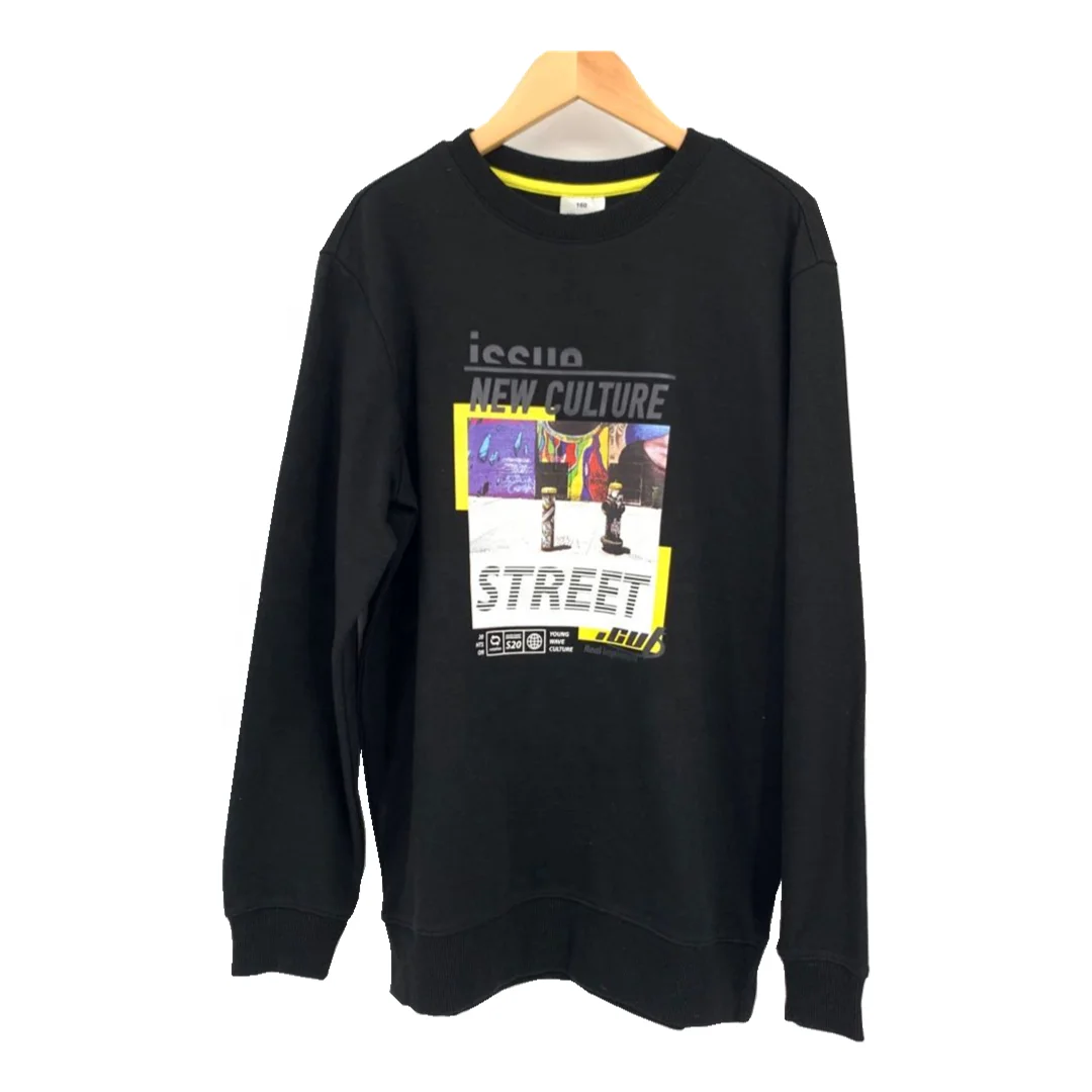 Оптовая продажа, Модный пуловер для мальчиков из хлопка и полиэстера с двойным лицом и длинным рукавом