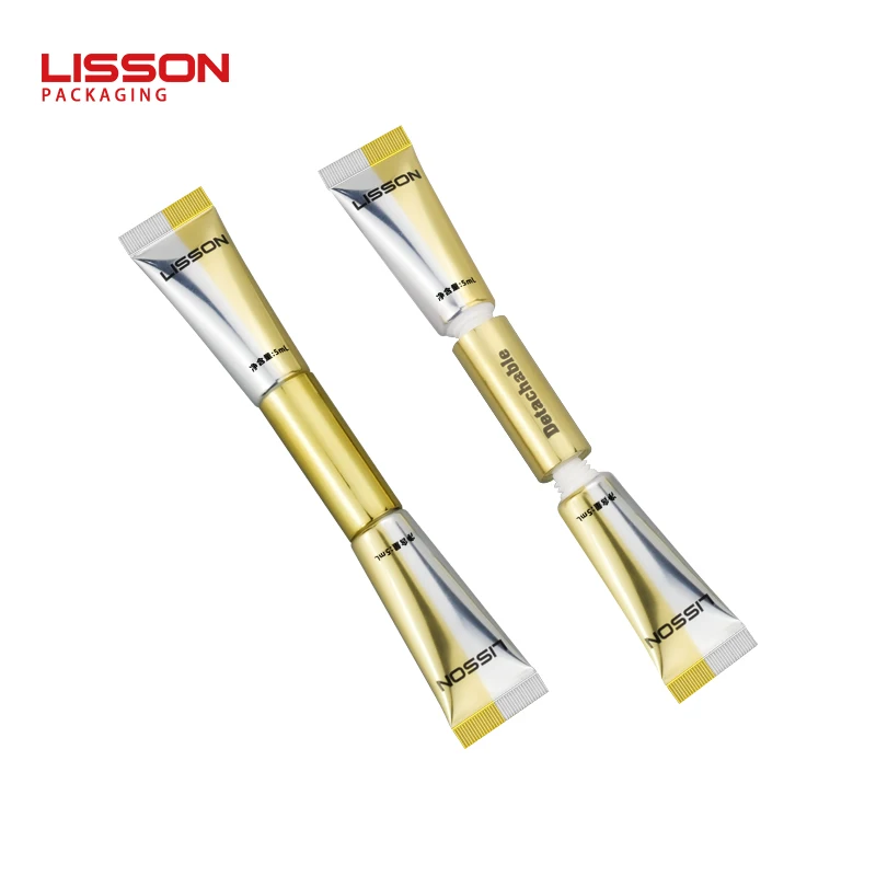 Empty 5Ml-15Ml ABL Laminated Small Flat Nozzle Long Cosmetic Tube Eye Essence Cream Connection Tube Metal Plating Cap