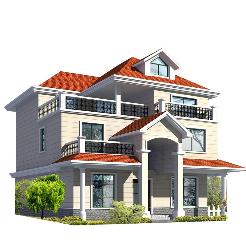 Trending product luxury design and drawing detachable metal building materials prefab building light steel keel villa houses