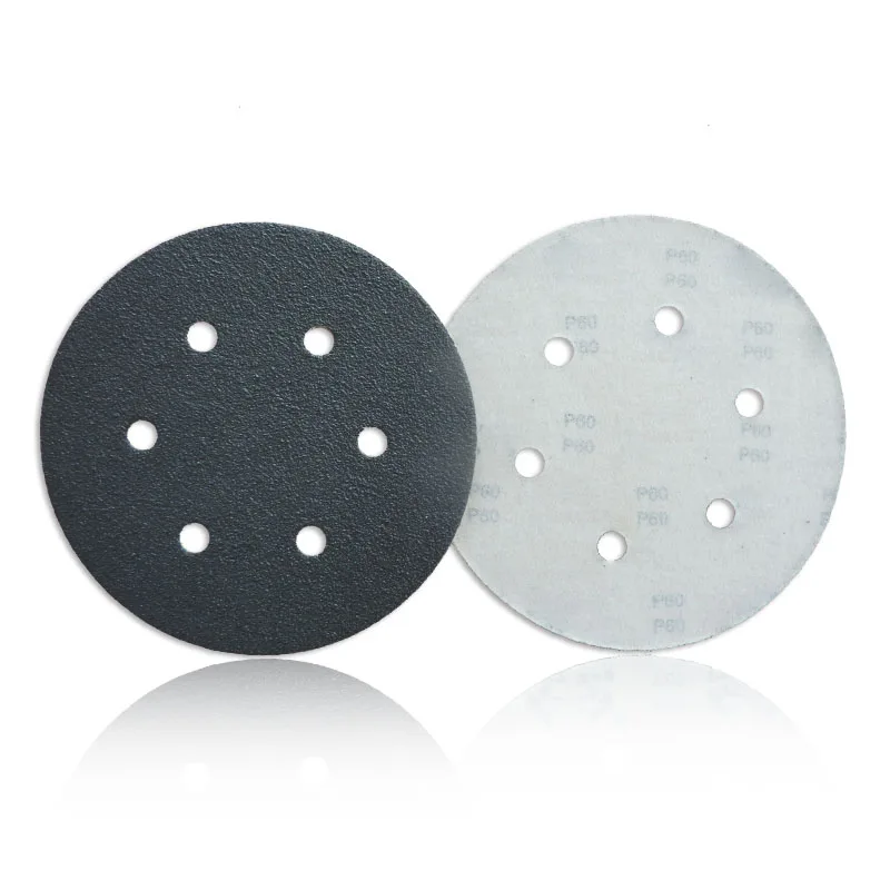 5 дюймов, с 6 отверстиями, SIC, абразивный крючок и петля, шлифовальный диск для мрамора