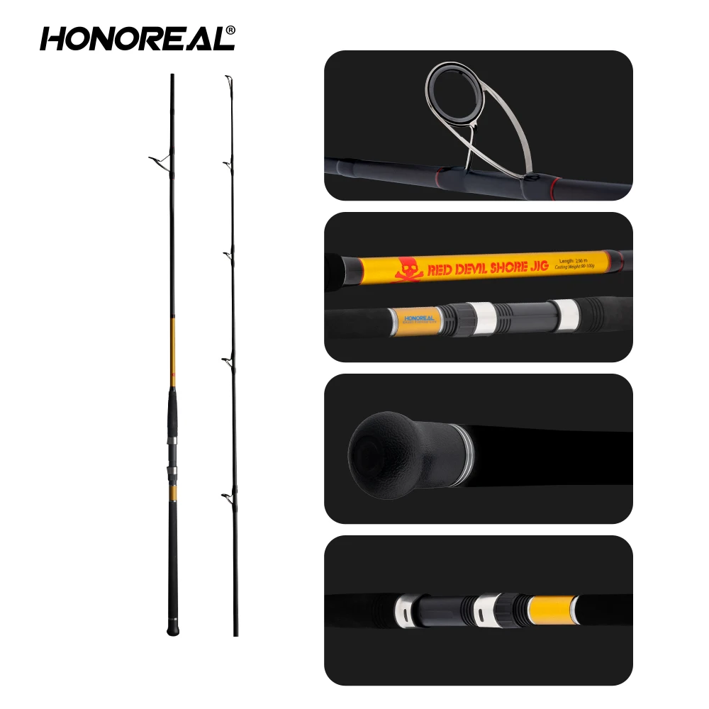 Custom Strong Carbon 2.9m 90-100g 18KG Saltwater Spinning Shore Jig Fishing Rod