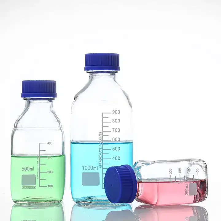 1000ml Narrow-mouth GL45 Reagent Bottle With 1 Liter Glass Media Screw Cap Multiport Lab
