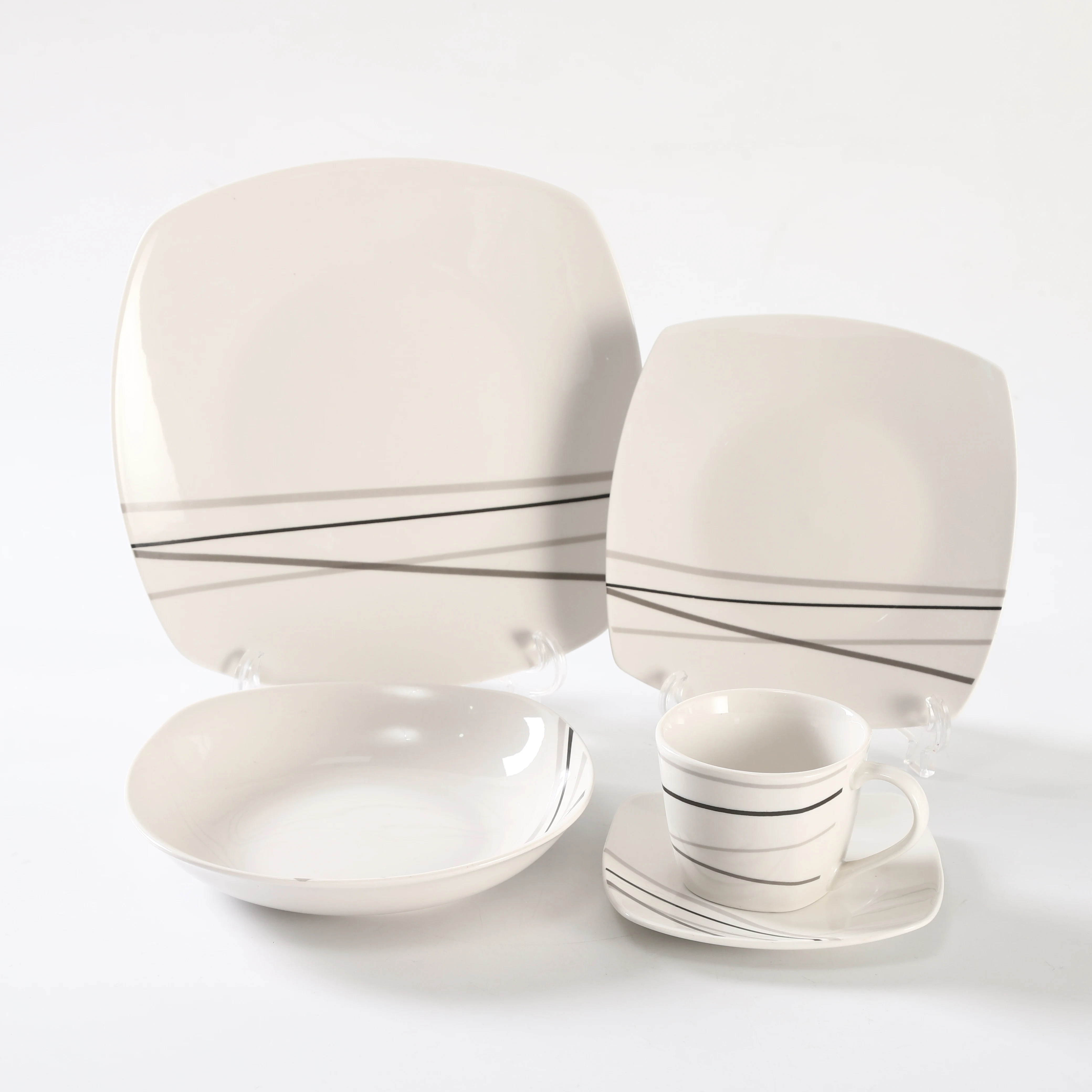 Most popular design ceramic dinnerware sets 16 pieces white porcelain dinner set