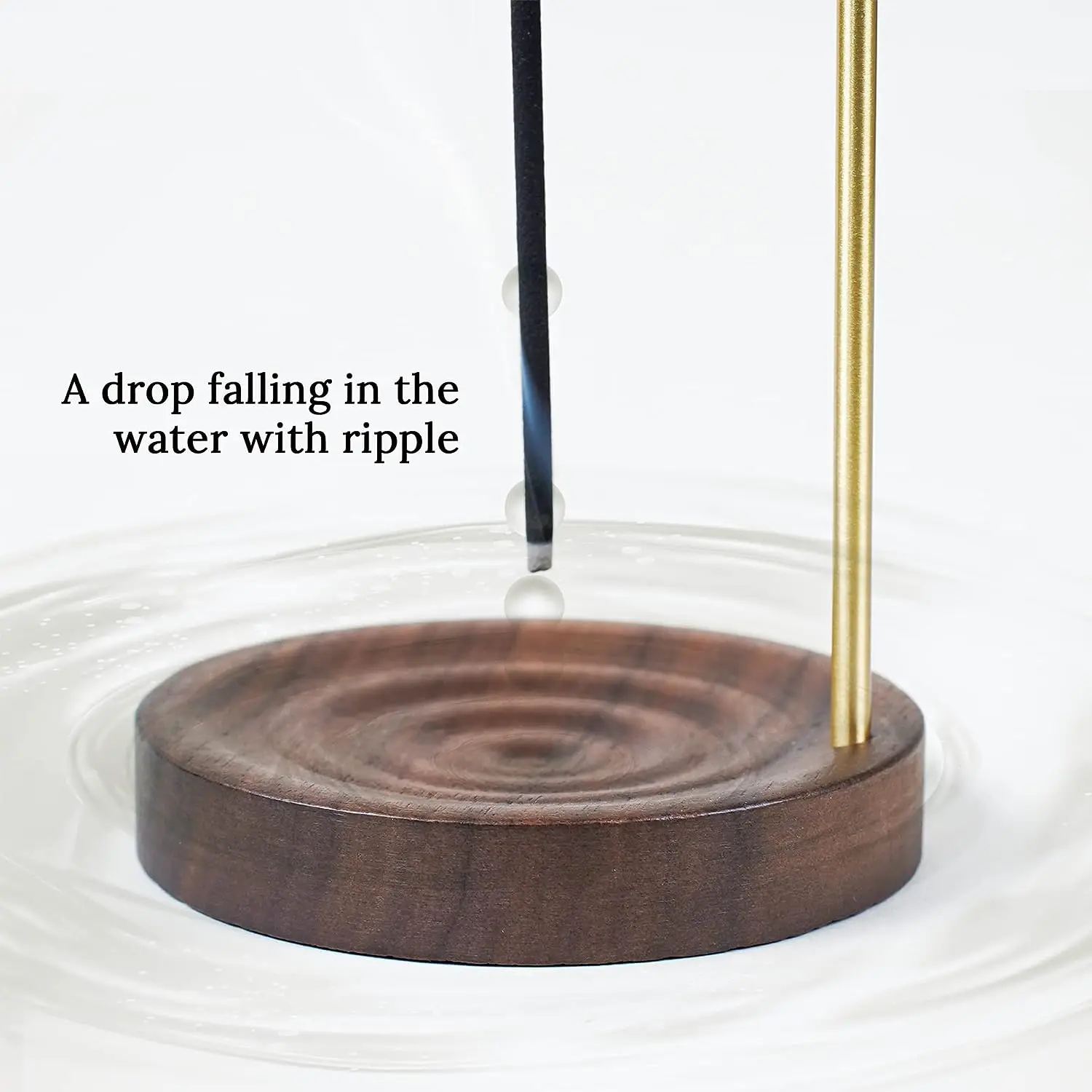 Wooden Incense Holder Multi-purpose Design Women Incense Burner Ash Catcher Incense Stick Holder with Brass Minimalist Wood