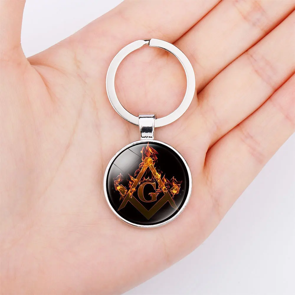 Mysterious Freemasonry Emblem Time Gemstone Alloy Keychain 12 styles masonic theme keyring