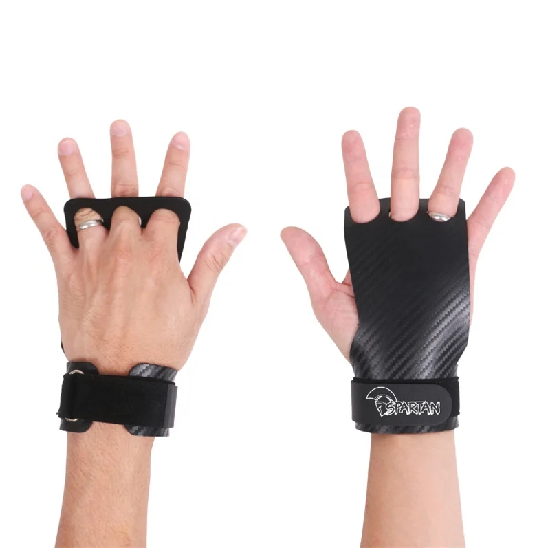 3 Holes Leather Cross Training Hand Barbell Weight Lifting Gymnastics Grips