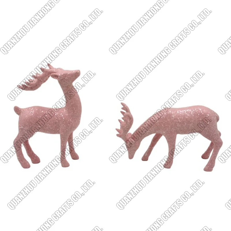 Hot-Selling Cute Small Deer Christmas Decor Miniature Fairy Garden Accessories Resin Animal Figurines For Decoration