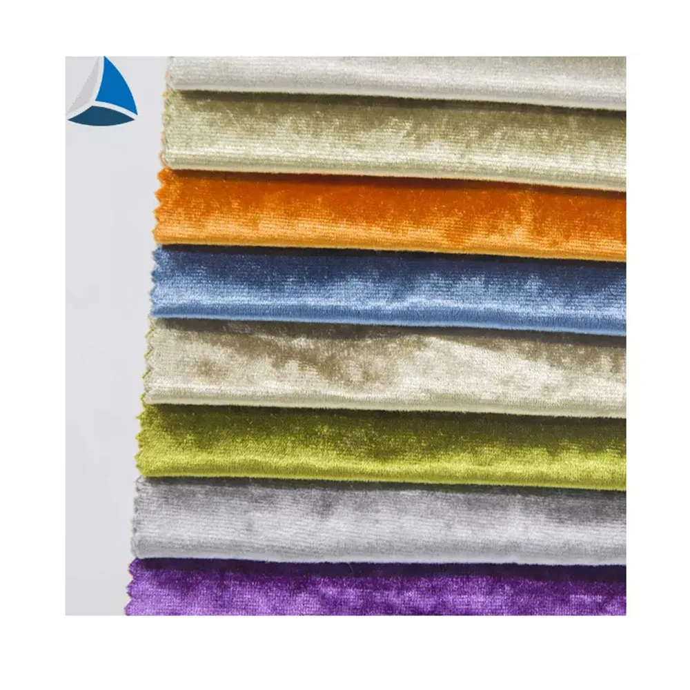 Suppliers of cheap upholstery short pile plush fabric velvet for sofa