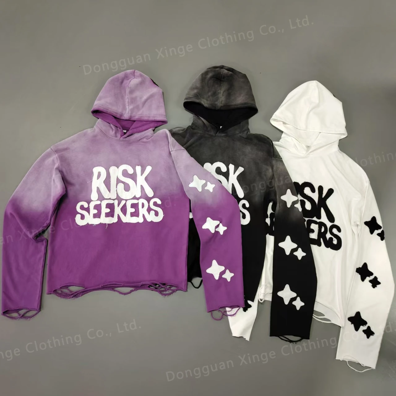 Custom Manufacturers 500 Gsm Heavyweight High Quality Cropped Hoodie Acid Wash Oversized Puff Printing Hoodie Men