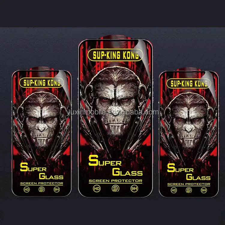 Super King Kong Glass Tempered Glass Phone Screen Protector for iphone 14 13 Pro Max/samsung a13/techno spark 7